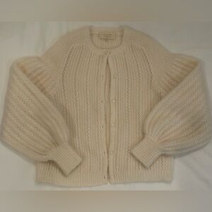 Sezane Cream Knit Cardigan